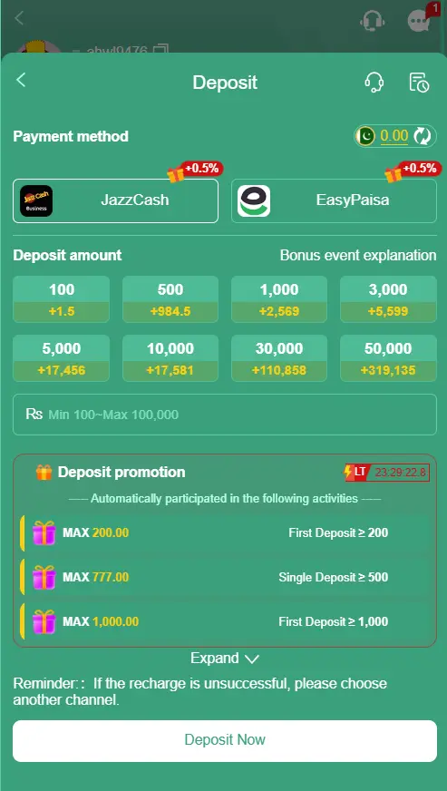 ZT777 Game deposit banner 4